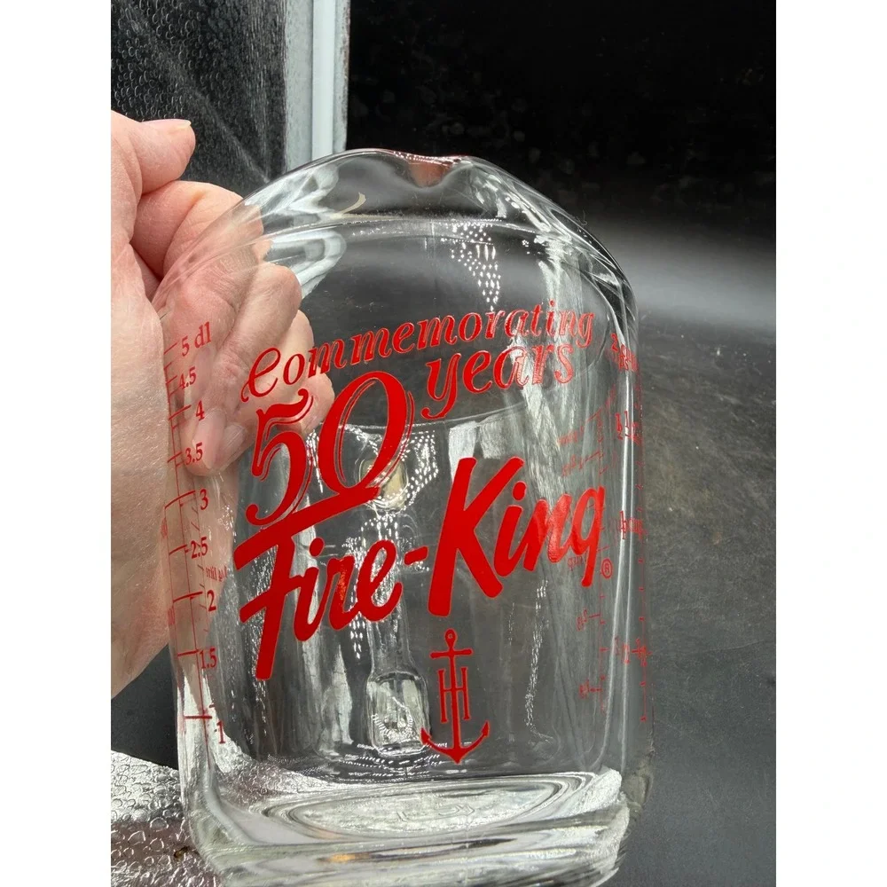 Anchor Hocking Fire-King 50 Years Commemorative Glass Measuring Cup 2 Cup 16 oz